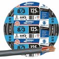 Romex 125 Ft. 8/3 Stranded Black NMW/G Electrical Wire 63949202